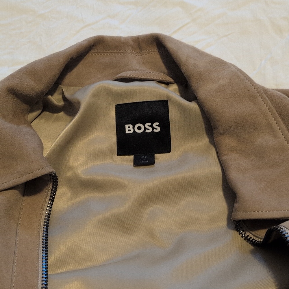 Boss Men's Beige Suede Jacket